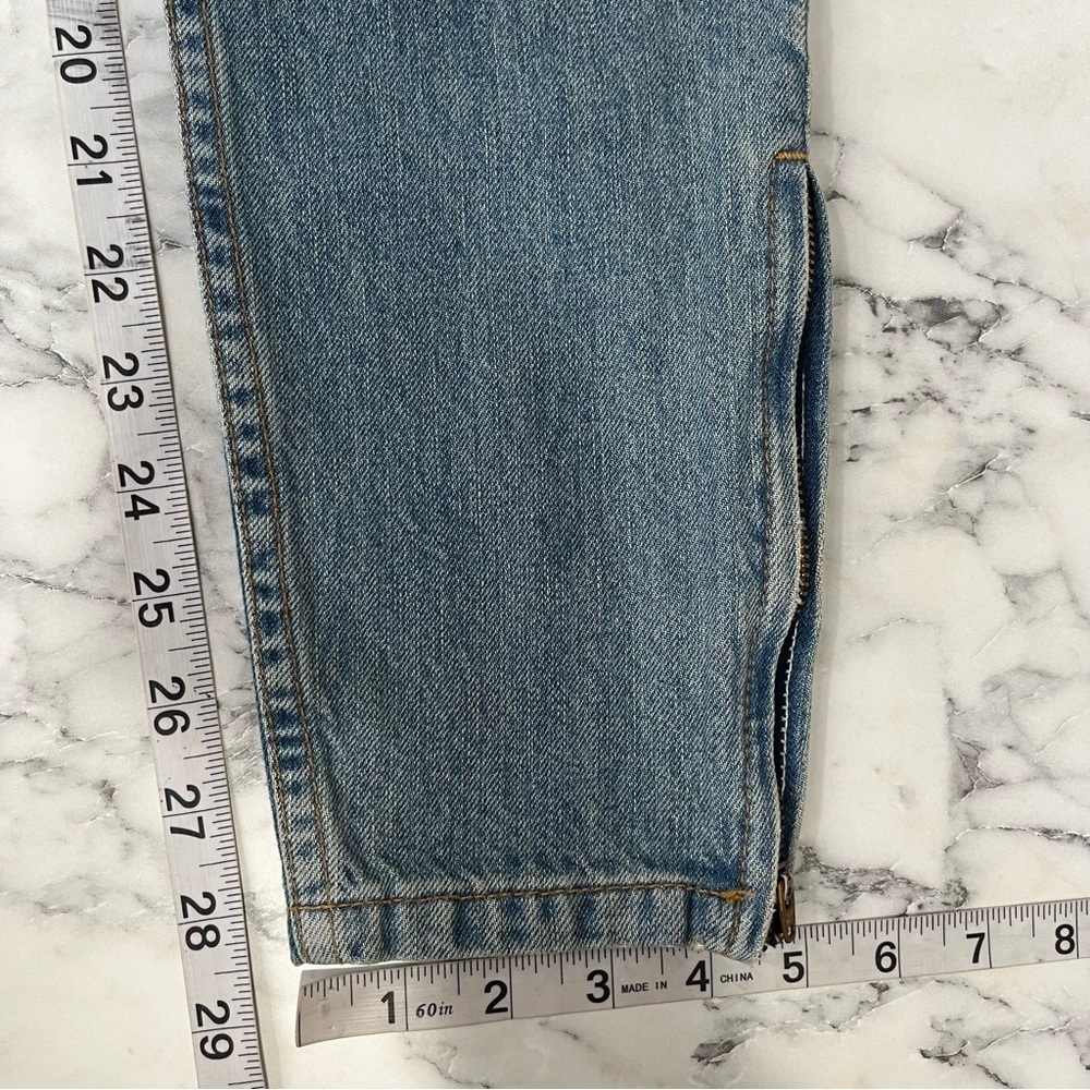 RE/DONE Originals High Rise Ankle Zip Jeans in 90's Wash 180-3WHRZ Size 25 - Picture 14 of 14